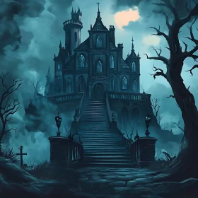 Spooky Castle Illustration