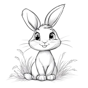 Charming Bunny in Grassy Meadow
