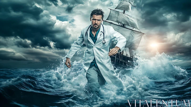 Resilient Doctor in Ocean Storm