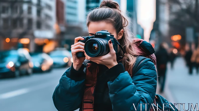 Female Photographer in Urban Setting