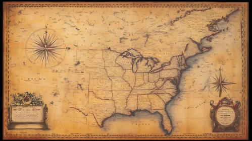 Antique United States Map