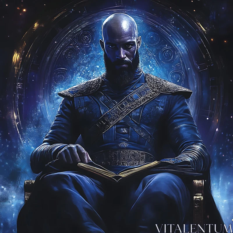Mystic Scholar Immersed in Knowledge