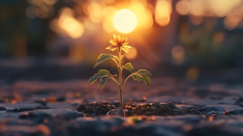 Flower in the Sunset: A Symbol of Hope
