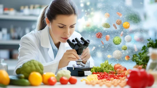 Scientist Analyzing Food Samples in Lab