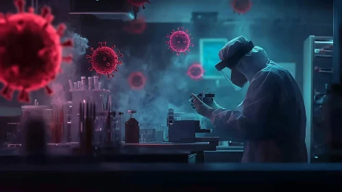 Researcher Studying Viruses