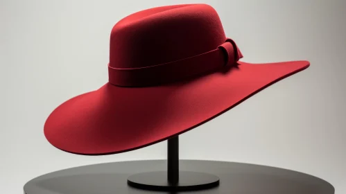 Red 3D Hat in the Spotlight - Minimalist Fashion