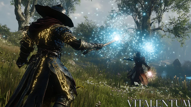 Arcane Battle in the Sunlight Glade AI Image