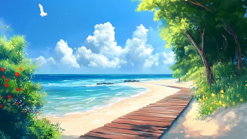 Coastal Pathway to a Sunny Beach