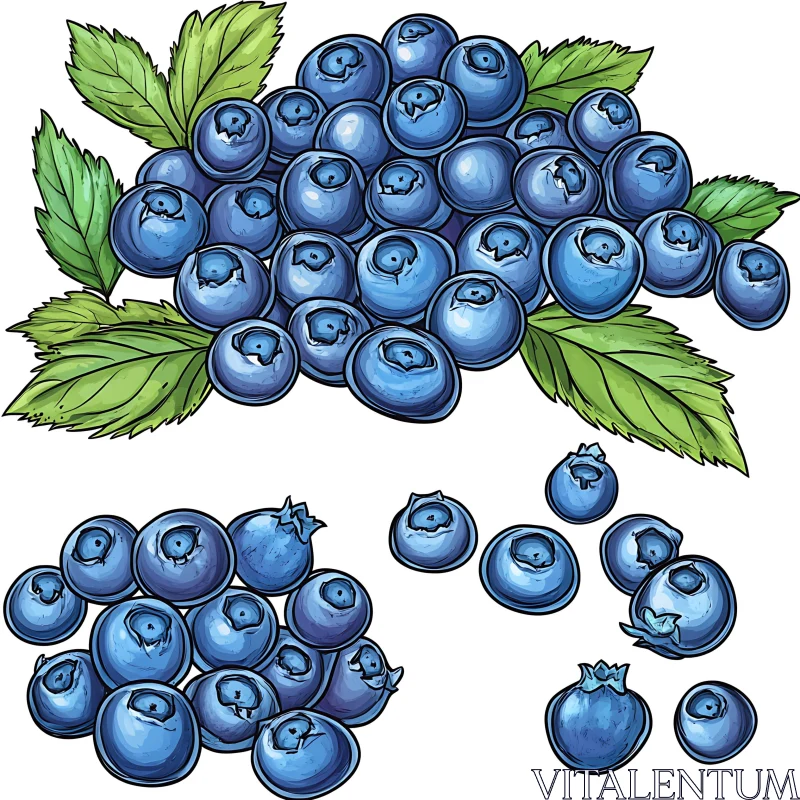 Blueberry Delight: A Fruity Still Life AI Image