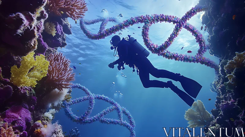 AI ART Diver's Dance with DNA in the Deep