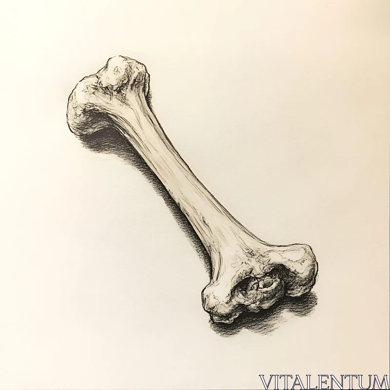 Monochrome Bone Anatomy Art AI Image
