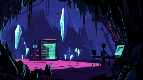 Neon Cave Coder