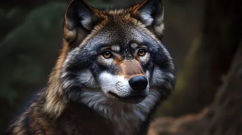 Close-Up of a Wild Wolf