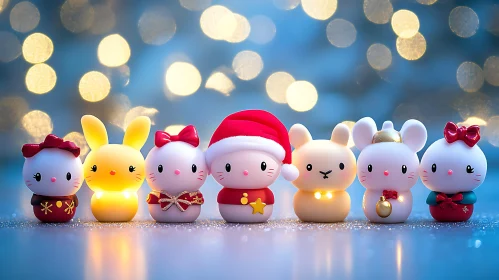 Holiday Bunny Toys Glowing Display