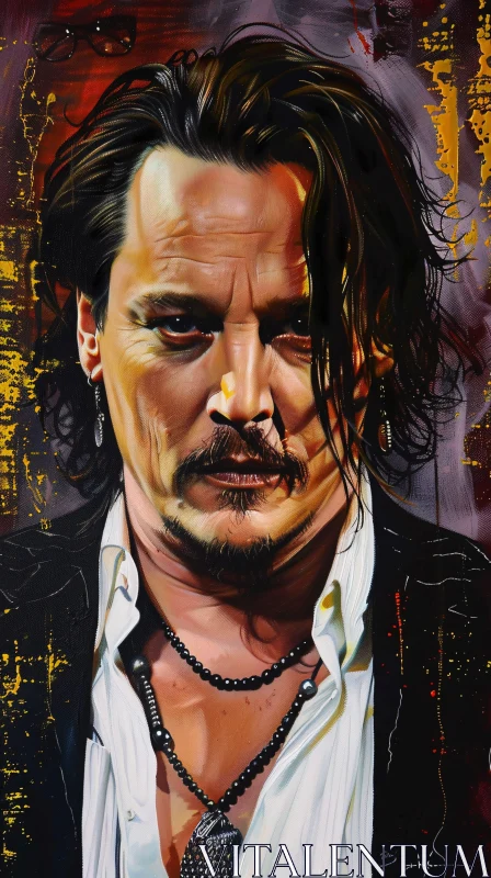 Expressive Johnny Depp Portrait AI Image