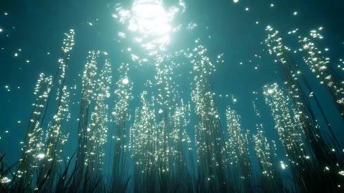 Sunlit Underwater Plant Life