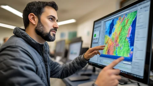 Analyzing Data on Computer Monitor