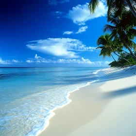 Tropical Beach Scene with Azure Sea