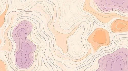 Abstract Topographic Map in Pastel Colors