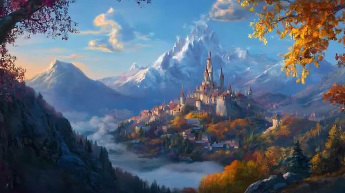 Fairytale Castle Amidst Mountains