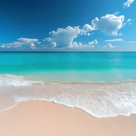 Azure Ocean Meets Sandy Shore