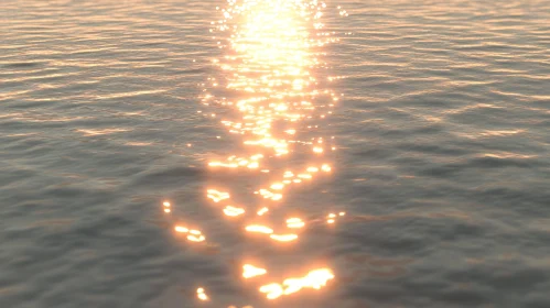 Golden Hour Over Rippling Ocean Surface