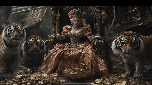 Golden Queen with Tigers