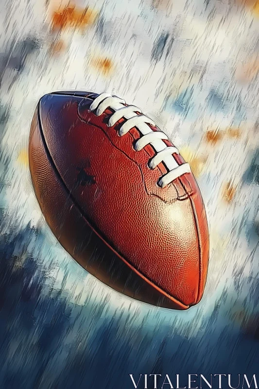 Artistic Action Shot of American Football in Motion AI Image