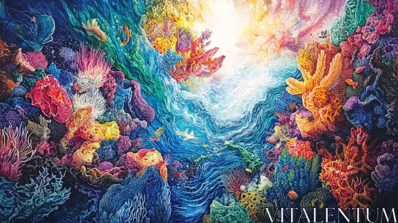 AI ART Underwater Coral Reef Ecosystem Painting