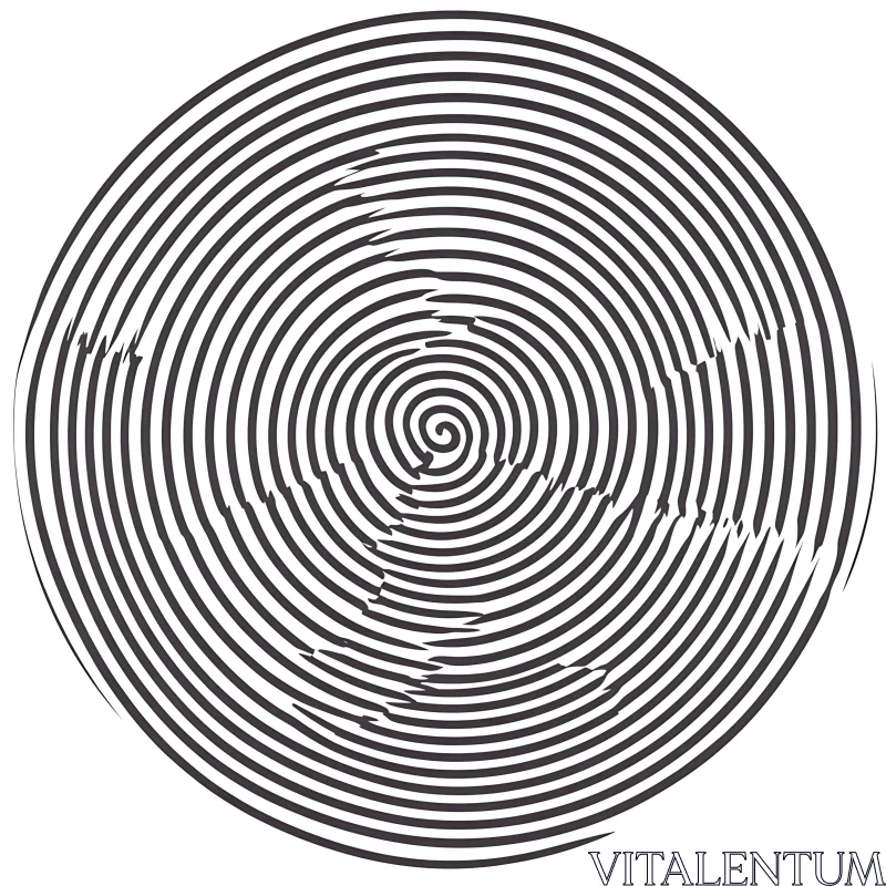 Hypnotic Black and White Spiral Design AI Image