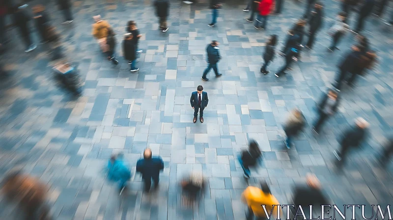 Solitude in the Crowd AI Image