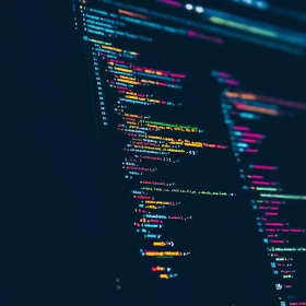Colorful Code on Dark Screen