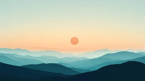 Blue Mountain Sunset Serenity