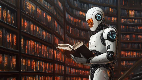 AI Robot in a Book Archive