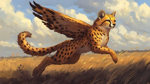 Fantastic Feline Flight: A Winged Cheetah