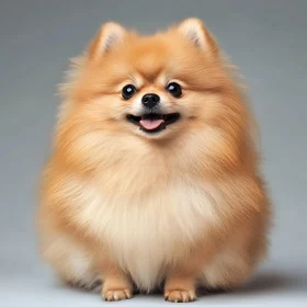 Cute Pomeranian Dog with Fluffy Fur