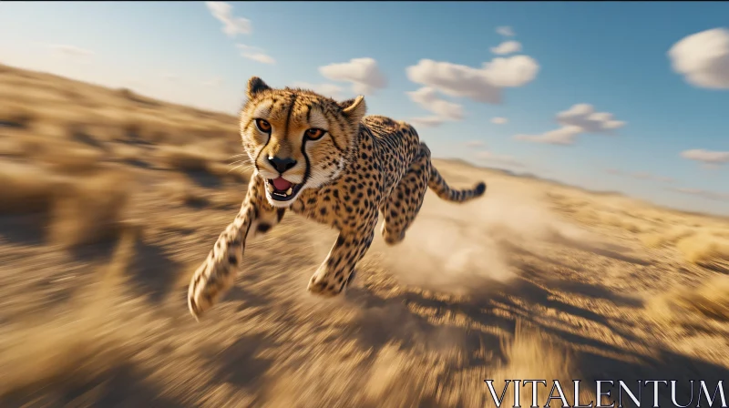 Fast Cheetah Running AI Image