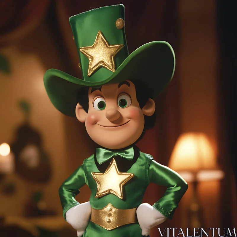 AI ART Whimsical Leprechaun with a Golden Star