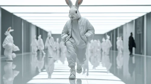 Surreal Rabbit Fashion Scene