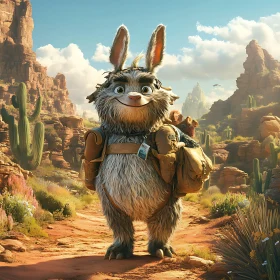 Desert Hare with Backpack