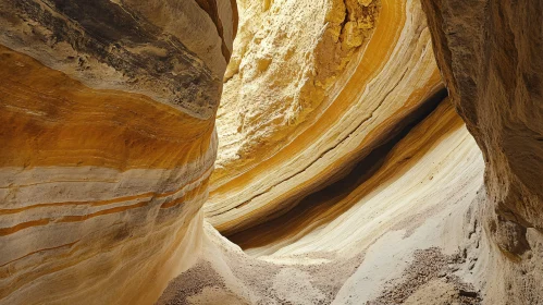 Golden-Hued Sandstone Canyon Interior