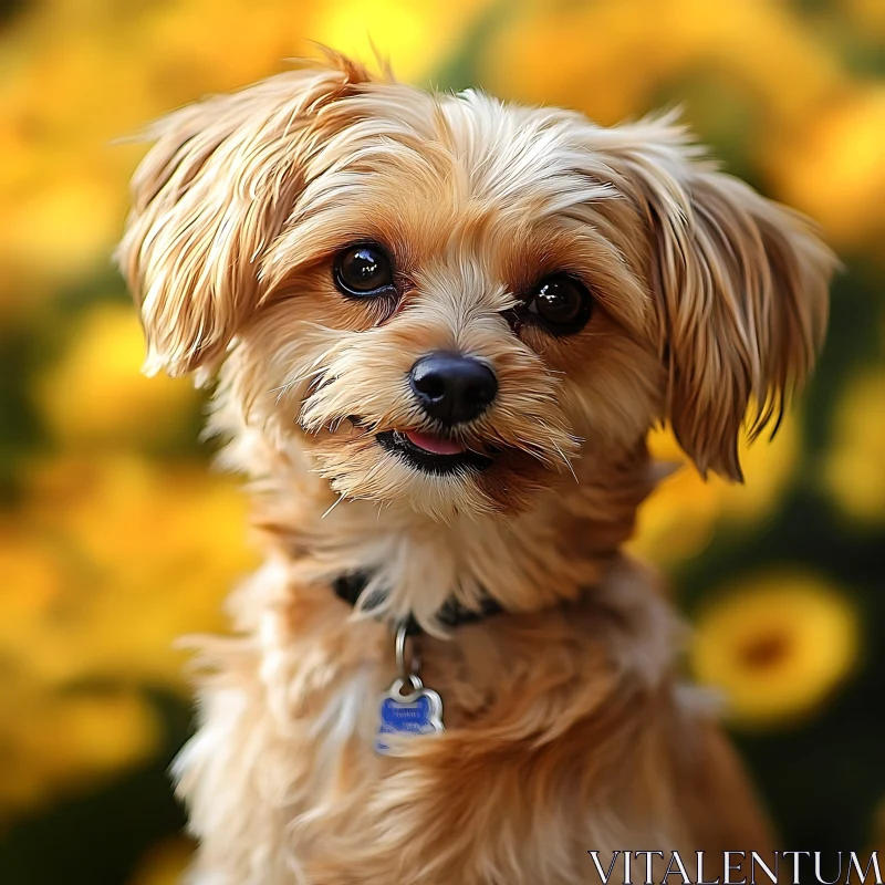 Cute Dog with Light Brown Fur AI Image