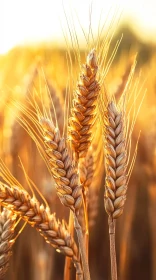 Sunlit Wheat Close-Up