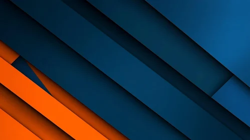 Geometric Composition in Blue and Orange