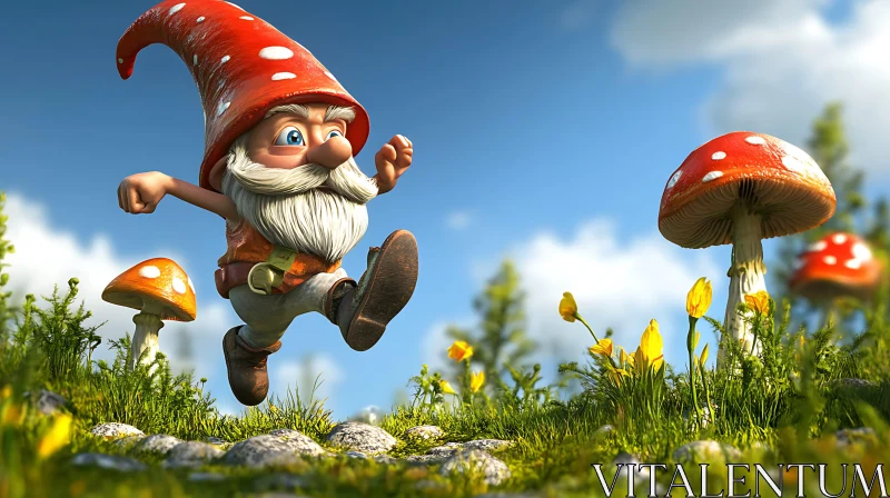 AI ART Gnome's Joyful Run