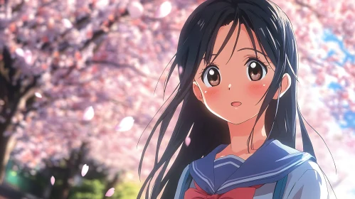 Springtime Sakura Anime Scene