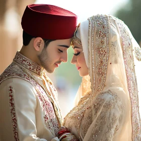 Romantic Wedding Moment: A Couple's Embrace
