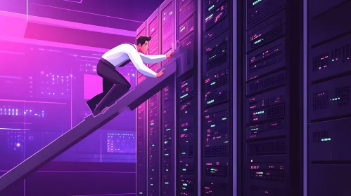 IT Professional Working in Data Center