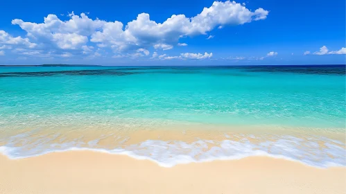 Seascape of Turquoise Waters and White Sand