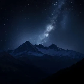 Celestial River Above Mountain Peaks